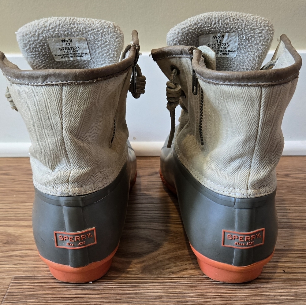 Sperry Women's 12 Saltwater Ankle Pop Out sole Duck Rain BOOTS - Picture 4 of 9